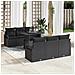 Set Divani Giardino  7 Pezzi con Cuscini Rattan Polikarbonato Nero, Divano Giardino  2 Posti con Spazio Stoccaggio & Cuscini Rattan Polikarbonato Nero - Foto miniatura 2