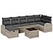 Set Divano da Giardino 8 Pezzi con Cuscini Grigio Chiaro Rattan Sintetico - Foto miniatura 1