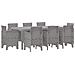 Set Pranzo Giardino 9 Pezzi Grigio Chiaro Polyrattan - Foto miniatura 1
