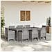 Set Pranzo Giardino 9 Pezzi Grigio Chiaro Polyrattan - Foto miniatura 3