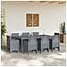 Set Pranzo Giardino 9 Pezzi Grigio Chiaro Polyrattan - Foto miniatura 7