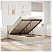 Pouf Letto con Materasso e LED Crema 140x200 cm in Tessuto - Foto miniatura 2