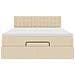 Pouf Letto con Materasso e LED Crema 140x200 cm in Tessuto - Foto miniatura 8