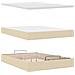 Pouf Letto con Materasso e LED Crema 140x200 cm in Tessuto - Foto miniatura 9