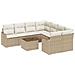 Set Divano da Giardino 9 pcs Beige e Crema 55 x 55 x 37 cm - Foto miniatura 1