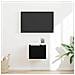 Mobile TV da parete Nero 60 x 31 x 29.5 cm Legno multistrato - Foto miniatura 2