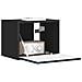 Mobile TV da parete Nero 60 x 31 x 29.5 cm Legno multistrato - Foto miniatura 3