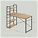 Scrivania per computer con ripiano, rovere Sonoma /nero - Foto miniatura 1