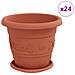 Vasi per Piante 24 pcs Rosso Mattone Ø 26 x 21.5 cm Plastica - Foto miniatura 1