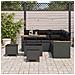 Set Divano da Giardino con cuscino 8 pcs Nero Poly Rattan - Foto miniatura 3
