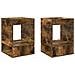 Tavolino 2 pcs Rovere fumé 40 x 40 x 56 cm Legno multistrato - Foto miniatura 1