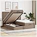 Struttura Letto Pouf con Materassi 200x200cm Similpelle - Foto miniatura 2