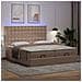 Struttura Letto Pouf con Materassi 200x200cm Similpelle - Foto miniatura 3