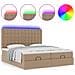 Struttura Letto Pouf con Materassi 200x200cm Similpelle - Foto miniatura 5