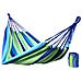 Amaca Da Giardino 200 Kg Max Portatile Con Sacco Cotone Campeggio Vacanze Relax Blu / verde / celeste - Foto miniatura 1