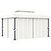 Gazebo Con Tende 4x3 Cm Bianco Crema Alluminio - Foto miniatura 1