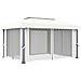 Gazebo Con Tende 4x3 Cm Bianco Crema Alluminio - Foto miniatura 4