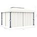 Gazebo Con Tende 4x3 Cm Bianco Crema Alluminio - Foto miniatura 7
