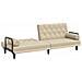 Divano Letto Con Braccioli Crema In Tessuto - Foto miniatura 3