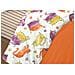 Completo Lenzuola Letto 100% Cotone Disegno Gatti Animali Micio Colorato Mod Rp Made In Italy 2 Piazze Arancio - Foto miniatura 2