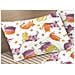 Completo Lenzuola Letto 100% Cotone Disegno Gatti Animali Micio Colorato Mod Rp Made In Italy 2 Piazze Arancio - Foto miniatura 4