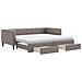 Divano Letto Estraibile Con Cassetti Tortora 90x200 Cm Tessuto - Foto miniatura 1