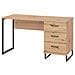 Scrivania Porta Pc 140x60 Cm In Legno E Metallo Con 3 Cassetti Iron Desk - Foto miniatura 4