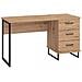 Scrivania Porta Pc 140x60 Cm In Legno E Metallo Con 3 Cassetti Iron Desk - Foto miniatura 5
