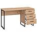 Scrivania Porta Pc 140x60 Cm In Legno E Metallo Con 3 Cassetti Iron Desk - Foto miniatura 1