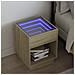 Comodino Con Led Infinity Rovere Sonoma 40x40x50 Cm - Foto miniatura 1