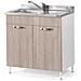 Mobile Sottolavello Mobiletto Base Per Cucina Componibile 2 Ante Olmo 80x50x85cm - Foto miniatura 1