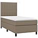 Letto a Molle con Materasso e LED Tortora 90x190 cm in Tessuto - Foto miniatura 3