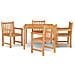 Set Da Pranzo Per Giardino 5 Pz In Legno Massello Di Teak - Foto miniatura 2