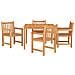 Set Da Pranzo Per Giardino 5 Pz In Legno Massello Di Teak - Foto miniatura 3