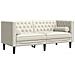 Divano Chesterfield Con Rinforzi 2 Posti Crema In Velluto - Foto miniatura 2