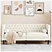 Divano Chesterfield Con Rinforzi 2 Posti Crema In Velluto - Foto miniatura 1