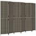 Divisorio Per Ambienti A 6 Pannelli Grigio In Polyrattan - Foto miniatura 2