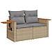 Divano da Giardino con Cuscini a 2 Posti Beige in Polyrattan - Foto miniatura 1