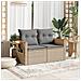 Divano da Giardino con Cuscini a 2 Posti Beige in Polyrattan - Foto miniatura 3