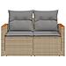 Divano da Giardino con Cuscini a 2 Posti Beige in Polyrattan - Foto miniatura 5