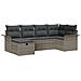Set di divano da giardino  6 pezzi con cuscini Grigio Rattan Poliestere, Divano da giardino vitaXL 2 posti con spazio di stoccaggio e cuscini Grigio Rattan Poliestere - Foto miniatura 1