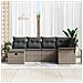 Set di divano da giardino  6 pezzi con cuscini Grigio Rattan Poliestere, Divano da giardino vitaXL 2 posti con spazio di stoccaggio e cuscini Grigio Rattan Poliestere - Foto miniatura 3