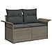 Set di divano da giardino  6 pezzi con cuscini Grigio Rattan Poliestere, Divano da giardino vitaXL 2 posti con spazio di stoccaggio e cuscini Grigio Rattan Poliestere - Foto miniatura 4