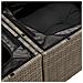 Set di divano da giardino  6 pezzi con cuscini Grigio Rattan Poliestere, Divano da giardino vitaXL 2 posti con spazio di stoccaggio e cuscini Grigio Rattan Poliestere - Foto miniatura 8
