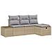 Set Divano da Giardino da 4 Pezzi con Cuscini Beige Rattan Polietilene - Foto miniatura 1