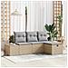 Set Divano da Giardino da 4 Pezzi con Cuscini Beige Rattan Polietilene - Foto miniatura 2