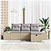 Set Divano da Giardino da 4 Pezzi con Cuscini Beige Rattan Polietilene - Foto miniatura 3