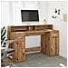 Scrivania con Luci LED Rovere 140x55x91 cm in Legno Multistrato - Foto miniatura 4