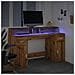 Scrivania con Luci LED Rovere 140x55x91 cm in Legno Multistrato - Foto miniatura 5