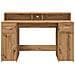 Scrivania con Luci LED Rovere 140x55x91 cm in Legno Multistrato - Foto miniatura 6